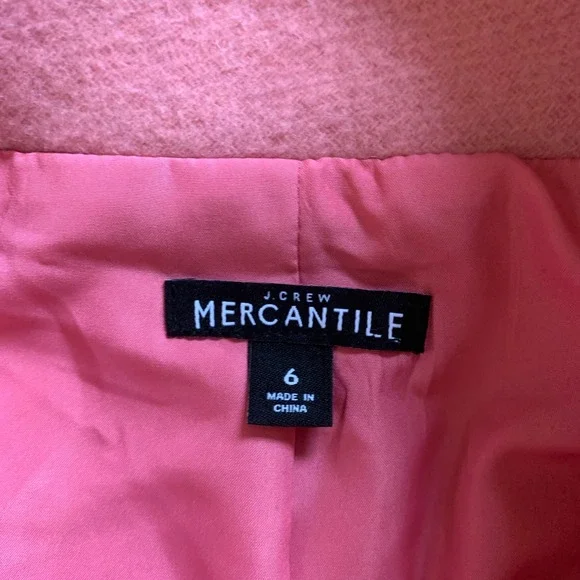J. Crew Mercantile Women's  Pink Soft Pea‎ Coat - Picture 5 of 11